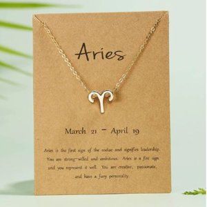 Horoscope Constellation Zodiac Aries birthday Gift Sign Customized gold necklace